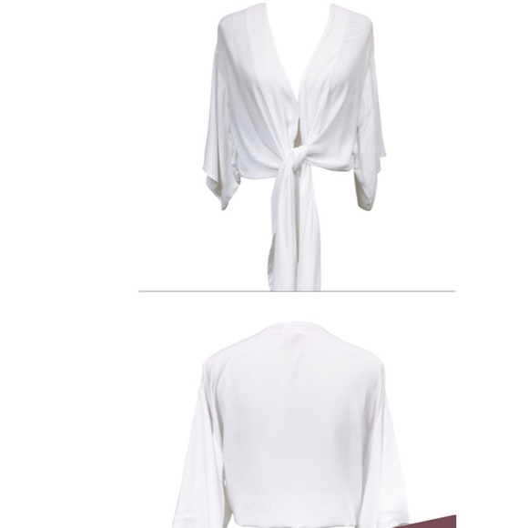XIX Palms: White Sands Kimono tie top - Picture 3 of 4